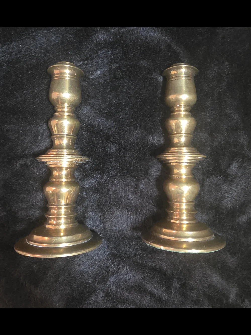 Vintage Solid Brass Candle Holders W Made In USA Glass Votives